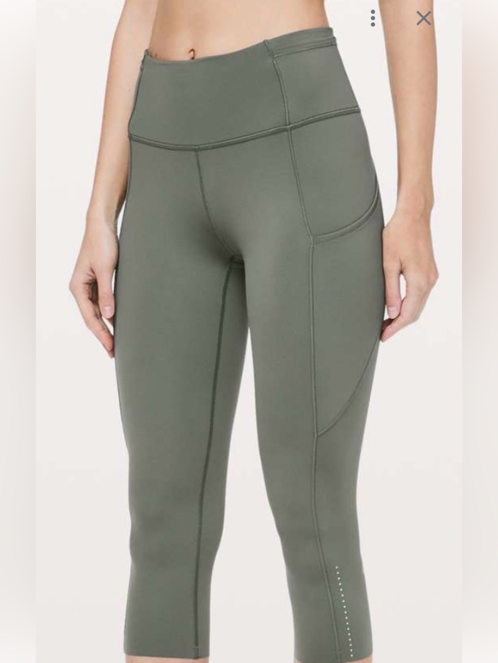 Lululemon fast & free crop leggings. Sage green. Women’s 4